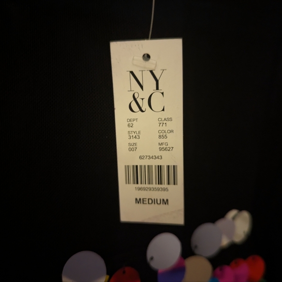 NWT - NY & Co Multicolored Mini Dress - M - SEQUINS GALORE!! - Picture 5 of 5